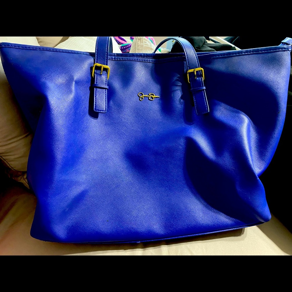 Blue Jessica Simpson Leather Tote Bag